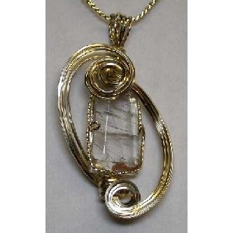 14K Gold Filled Rutilated Quartz Pendant Image