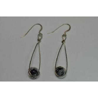 Sterling Silver Snow Flake Obsidian Earrings Image